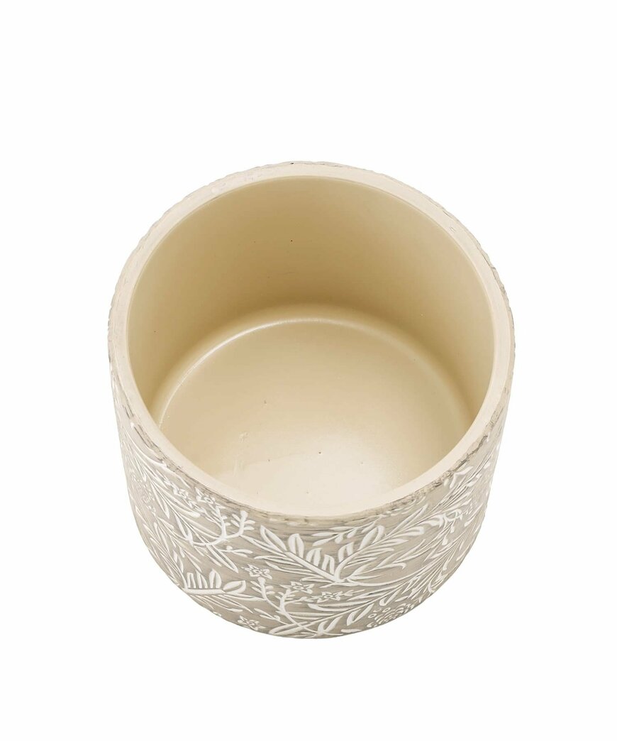 3COINS公式　ボタニカル柄ポット：4号