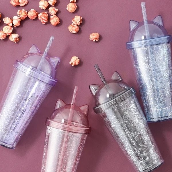 Francfranc（フランフラン）公式通販サイト「キャット プラスチックタンブラー ピンク」