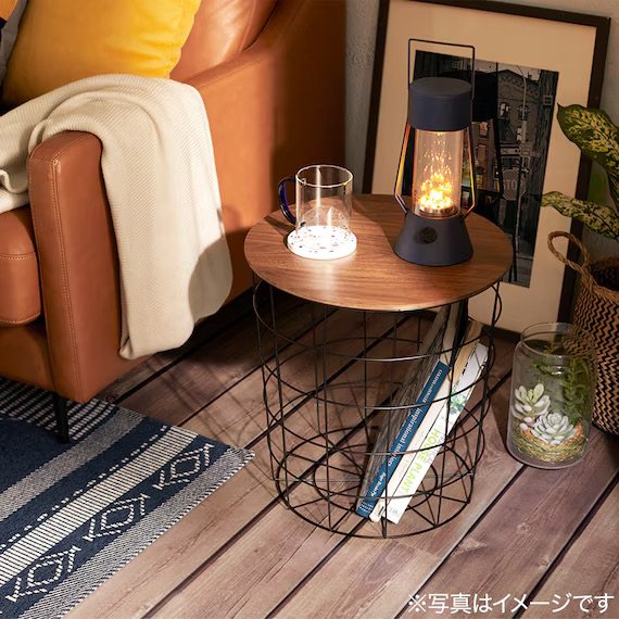 ニトリ公式　ワイヤーテーブル ハオ（ミドルブラウン）