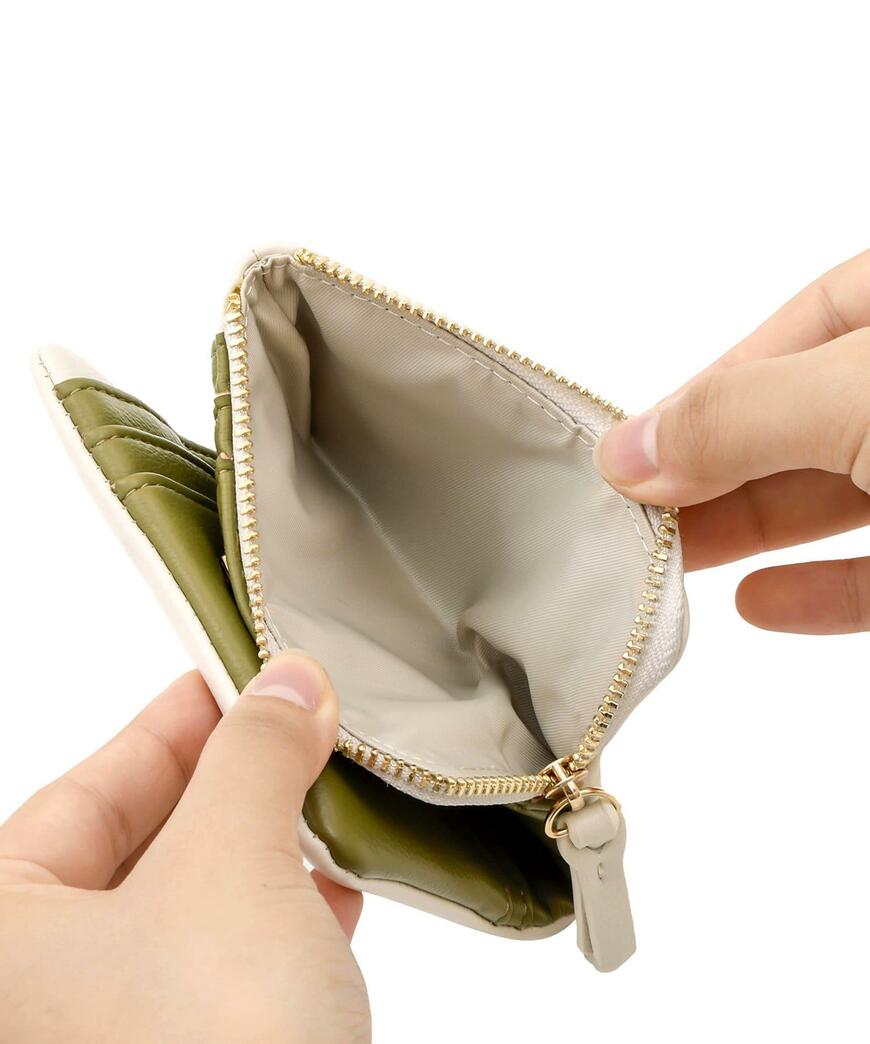 3COINS、バイカラー二つ折りウォレット