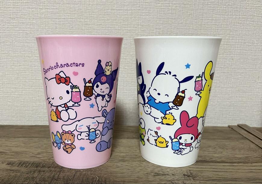 筆者撮影（ダイソー、タンブラー（サンリオキャラクターズ）パーティー450ml）