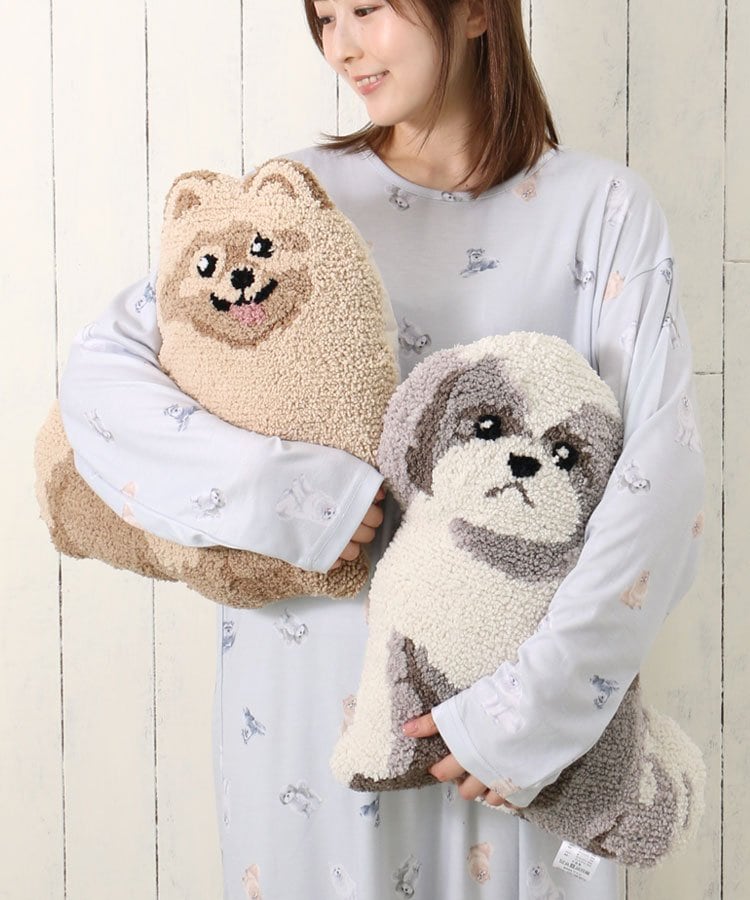 出所：ブルーブルーエ公式　いぬもこもこダイカットクッション