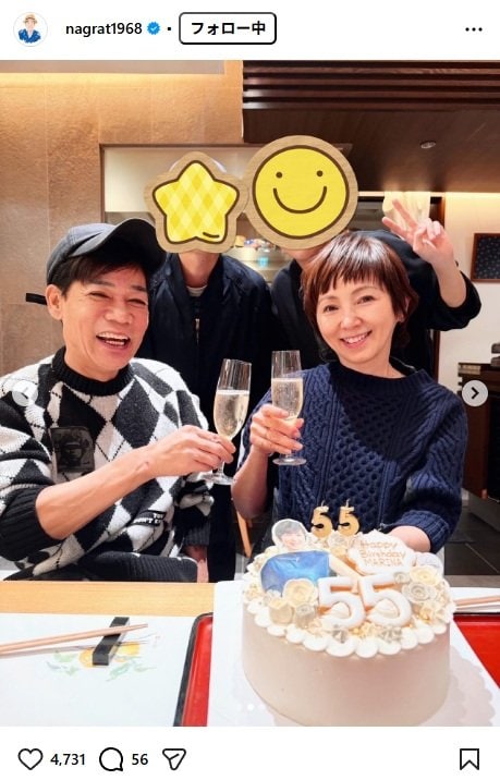 出所：名倉潤のInstagram（＠nagrat1968）　参照日：2025年11月18日