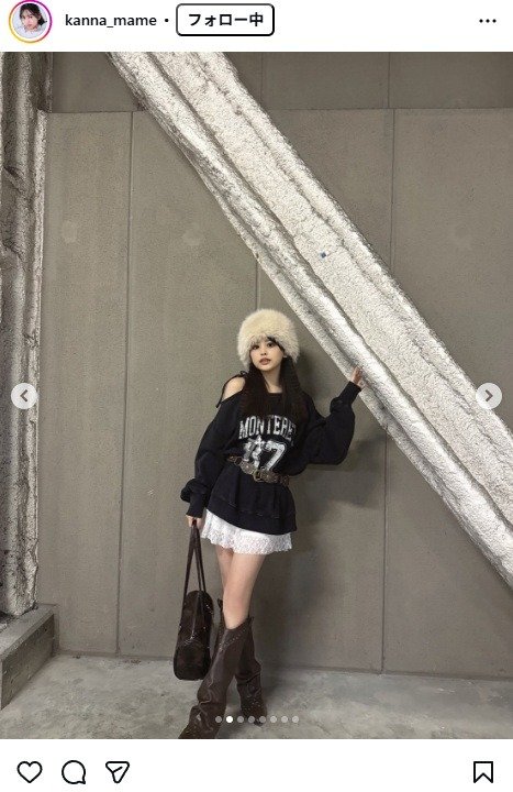 出所：梶原叶渚のInstagram（＠kanna_mame） 参照日：2026年1月15日