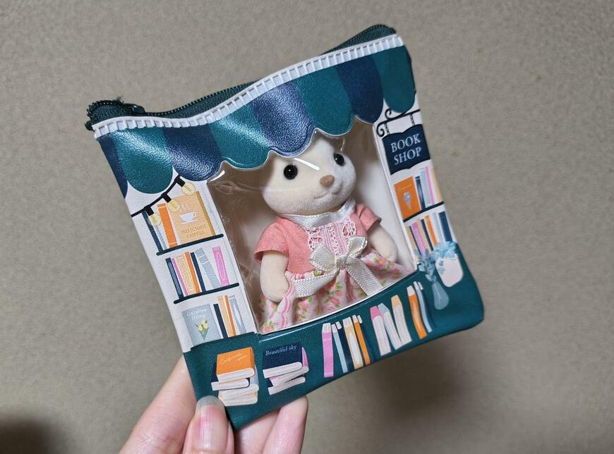 キャンドゥ、PVC　窓付ポーチ　推しハピ　花屋＆本屋商品画像