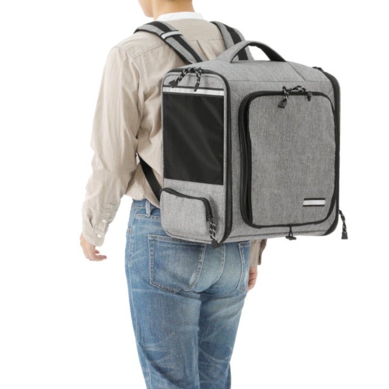 コメリ公式 Petami ケージにもなるペットリュック 4WAY グレー