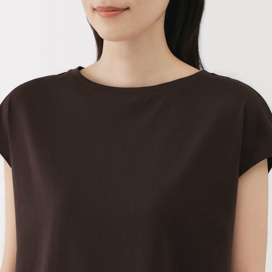 「天竺編みフレンチスリーブTシャツ」