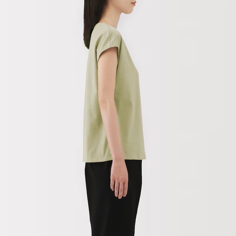 「天竺編みフレンチスリーブTシャツ」