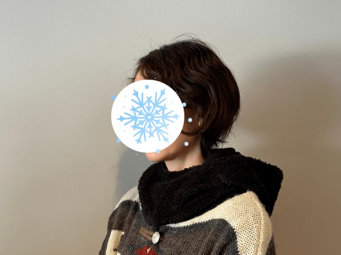 ボアの方を表に着用すると、写真のようになります