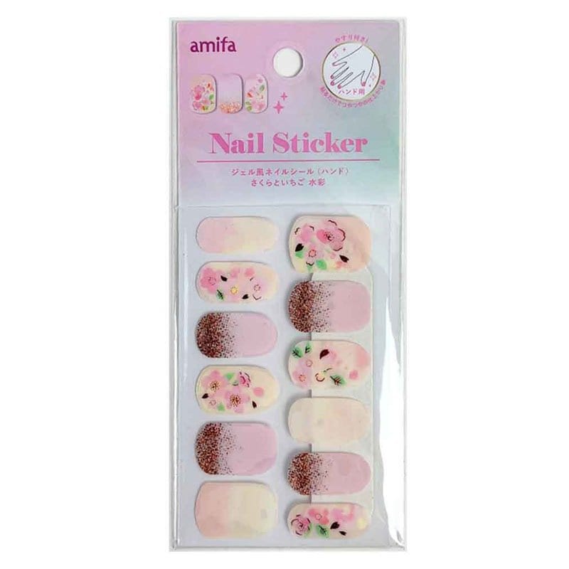 出所：キャン★ドゥ ネットショップ ネイルシールハンド　さくらといちご水彩