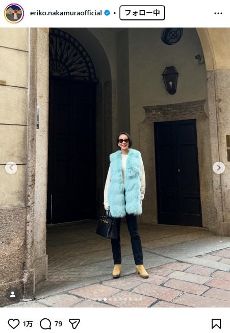 出所：中村江里子のInstagram（＠eriko.nakamuraofficial） 参照日：2025年12月8日