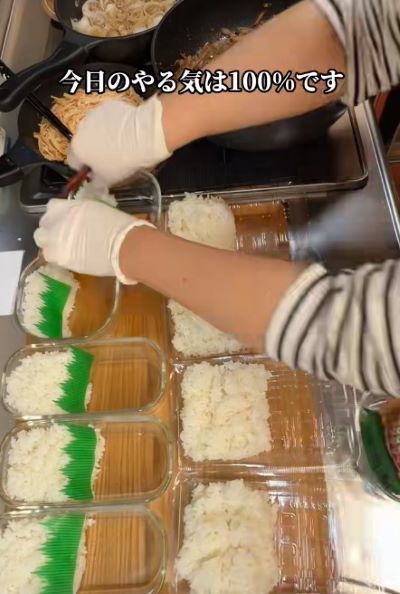 【やる気100%】長崎の郷土料理入り「煮豚弁当」は一気に9個分　圧巻の品数が話題！