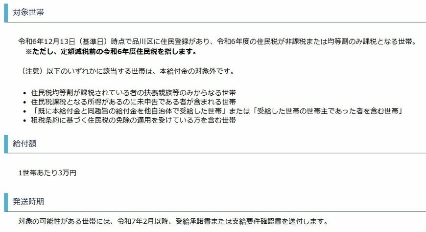 東京都品川区の場合
