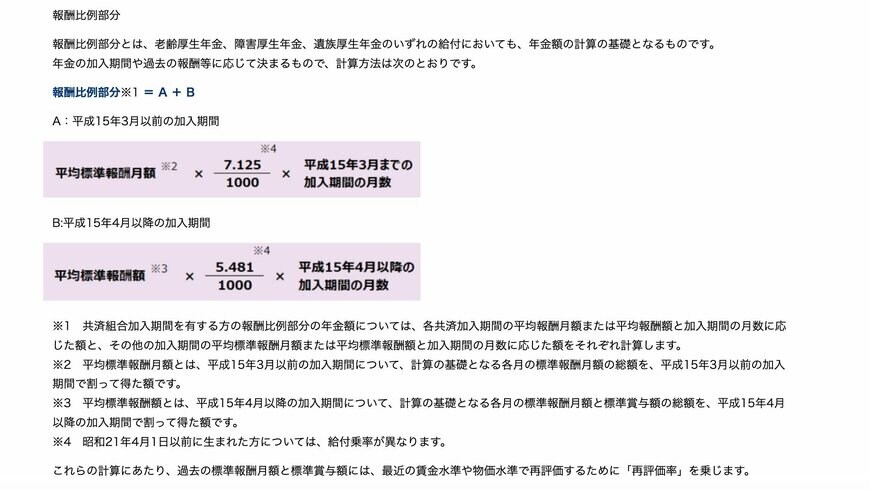 老齢厚生年金額「報酬比例部分」の概要