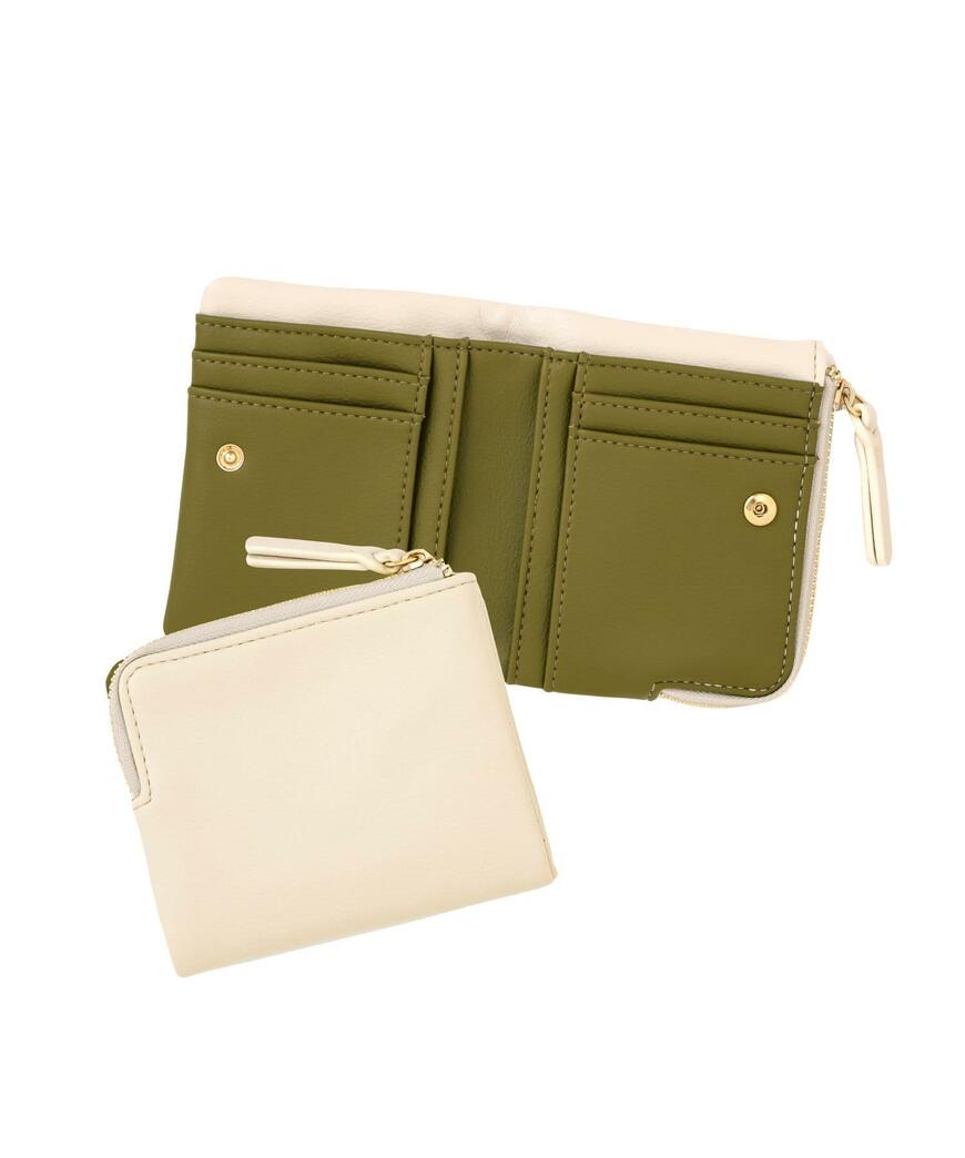 3COINS、バイカラー二つ折りウォレット