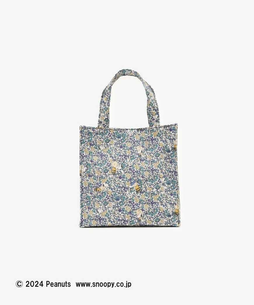 スクエアミニトートバッグ リバティプリント PEANUTS