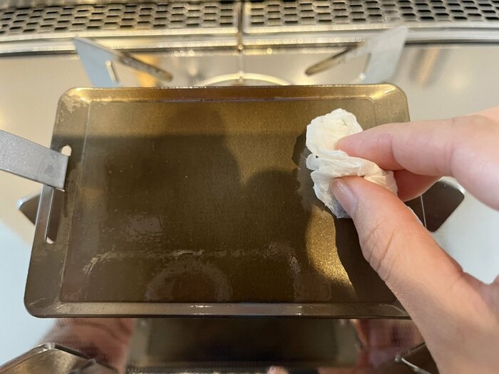 シーズニングしているため、食材のこびりつきなどはありませんでした