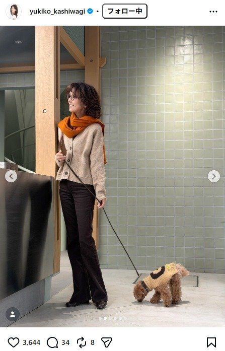 出所：柏木由紀子のInstagram（＠yukiko_kashiwagi） 参照日：2026年2月4日