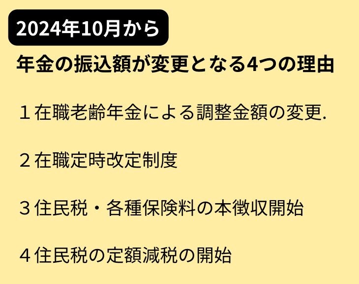 年金の手取り額が変わるかもしれない4つの理由