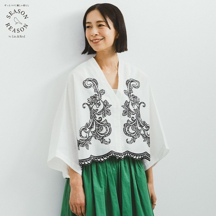 しまむら公式　レディース　ブラウス（SEASON REASON）／花柄刺繍の画像