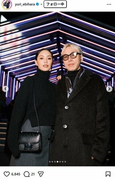 蛯原友里 夫ILMARIと「エルメス」夫婦ショット「本当にすてき」「最強