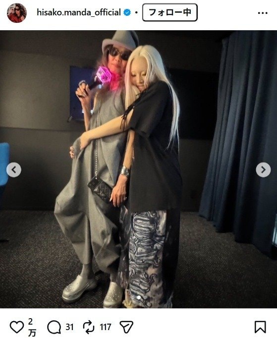 出所：萬田久子のInstagram（＠hisako.manda_official）　参照日：2026年4月10日