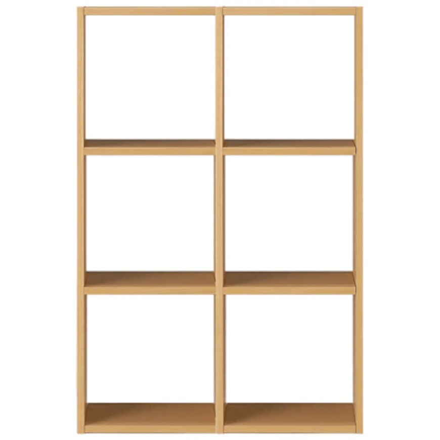 出所：無印良品 月額定額サービス スタッキングシェルフセット・3段×2列・オーク材