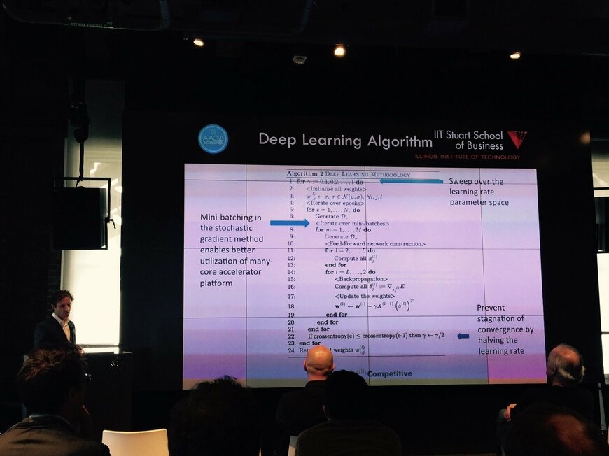 イリノイ工科大学のMatthew Dixonによるプレゼンテーション「Classification-based Financial Markets Prediction using Deep Neural Networks」
