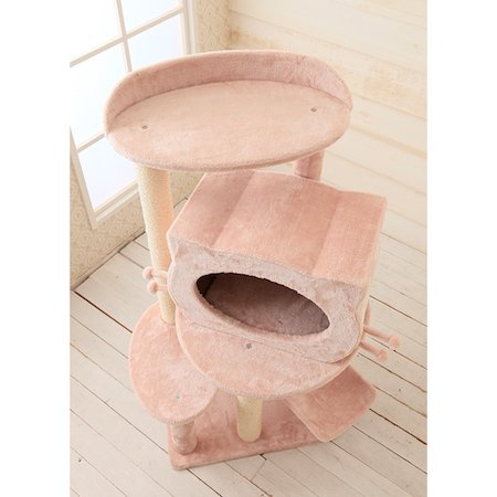 コンパクトサイズですが最上部に幅広ベッドあり。2匹で使うこともできます