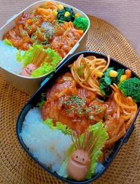 【ポークケチャップ弁当】の中にモヒカンが出現！？高校生息子を楽しませる母のアイデアに反響続々