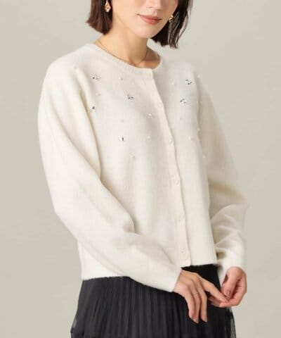 筆者撮影（ハニーズ、ビジュー付ニットカーデ: トップス）
