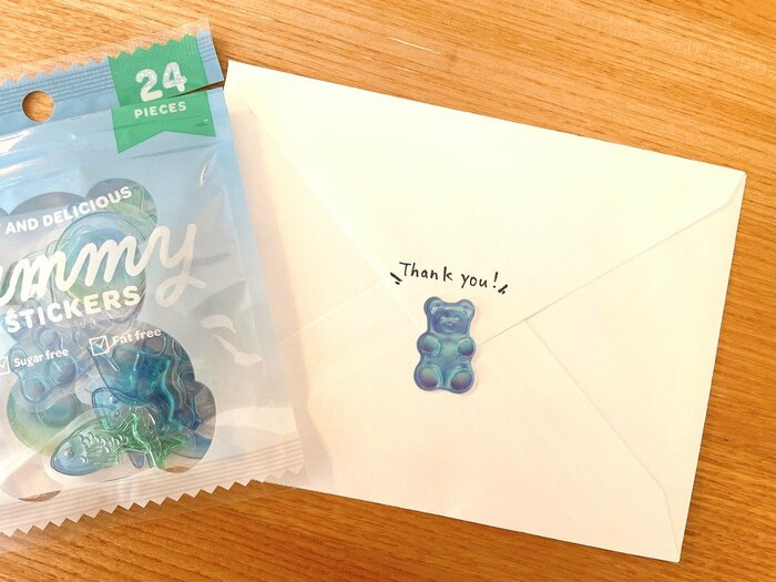 封筒の封止めに使ったフレークシール