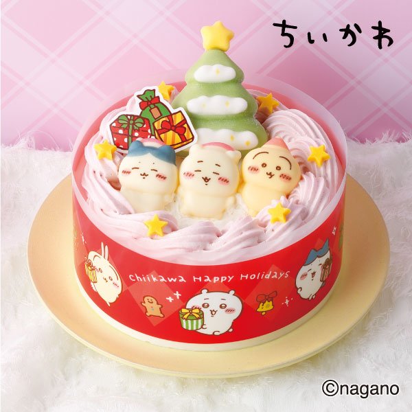 ドーム型のオリジナルケーキ「ちいかわ 夢みるわくわくクリスマス」