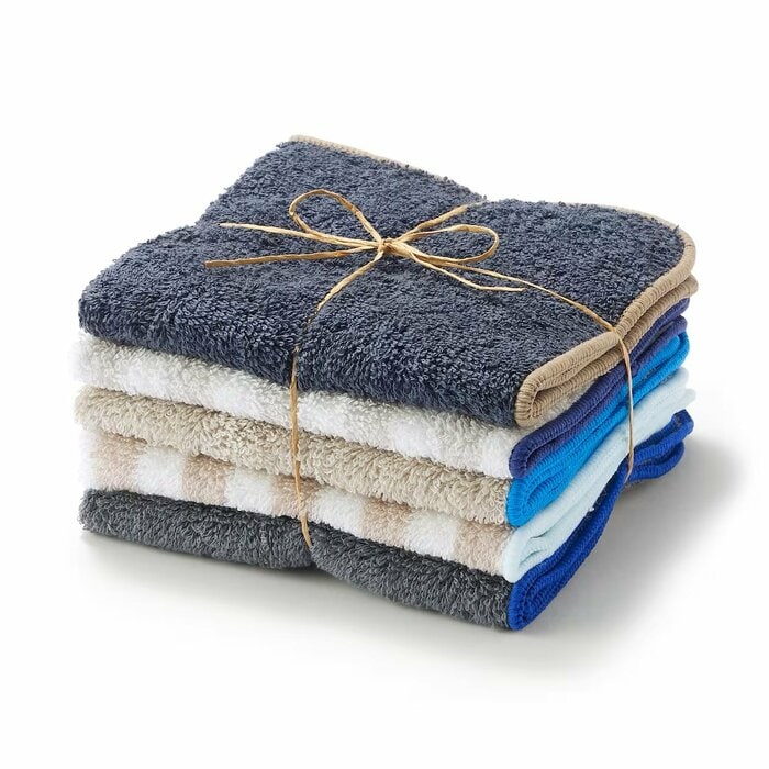 無印良品の残反ミニハンドタオルセット 　25×25cm・5枚組（ストライプ混）、商品画像