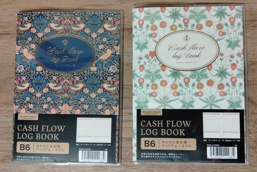 筆者撮影（セリア、B6 かんたん家計簿 ウィリアム・モリス）