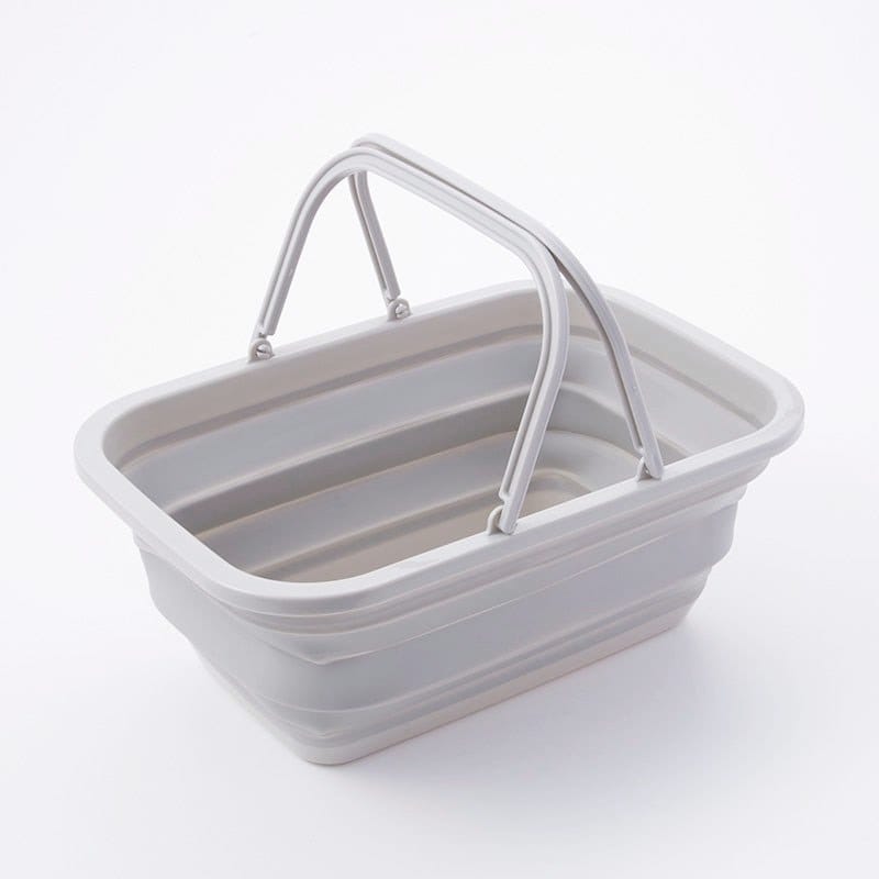 ダイソー公式 折りたたみソフトバスケット(グレー)