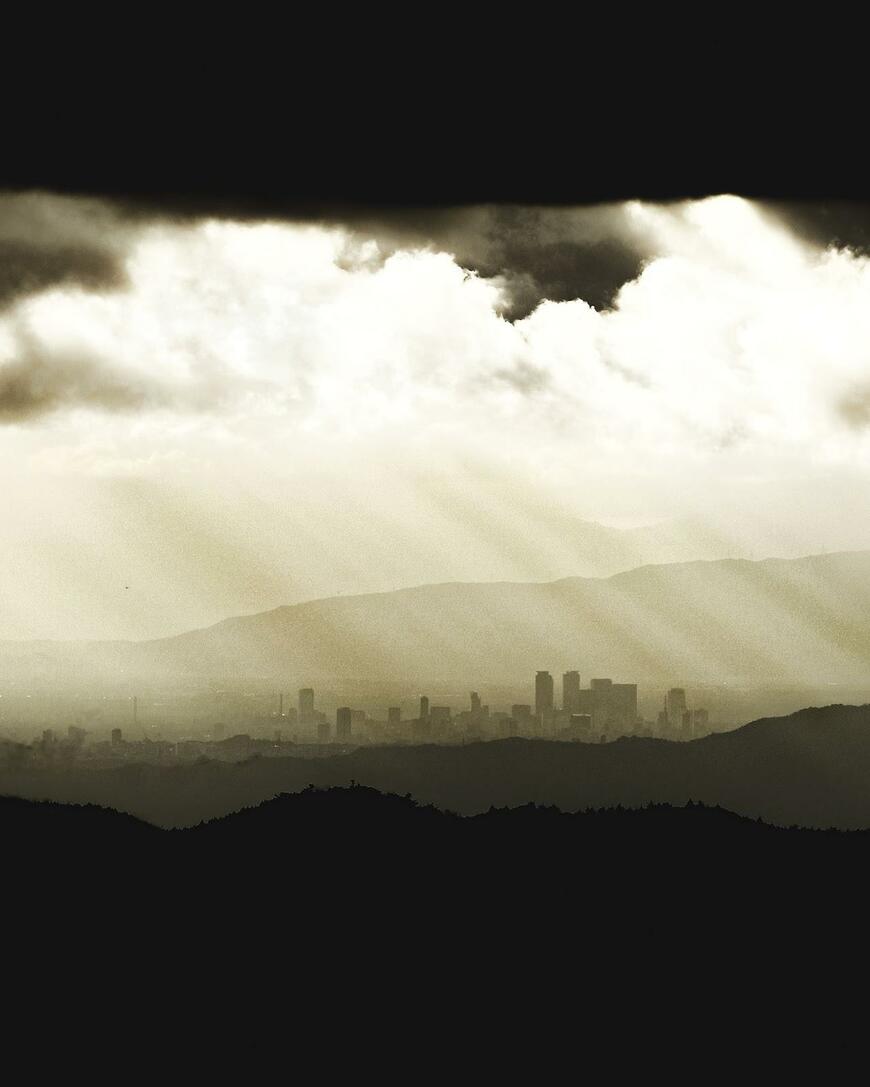 70km離れた場所から撮影した名古屋駅