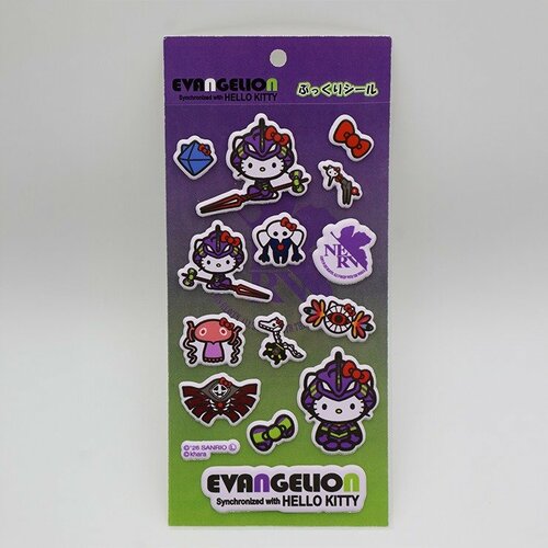 インパクト抜群「EVANGELION×HELLO KITTYシール（初号機）」（539円）