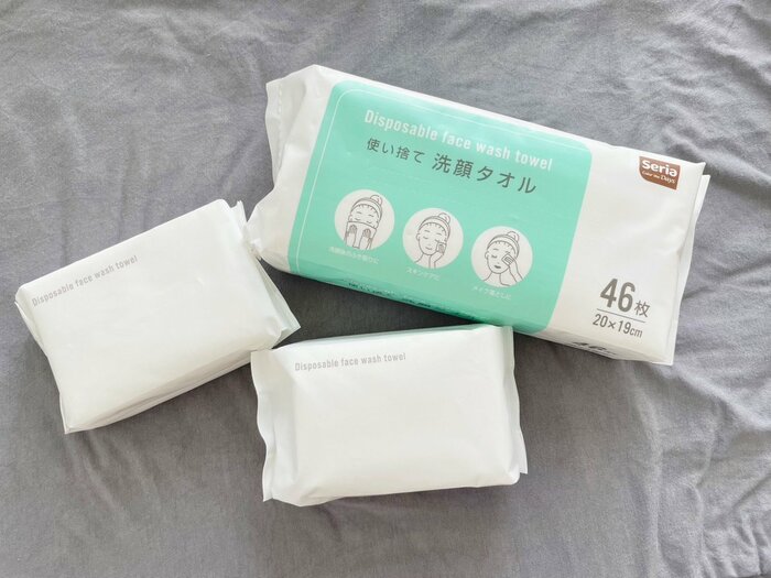セリアのバズり商品「使い捨て洗顔タオル」