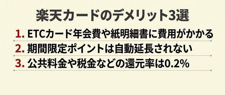 楽天カードのデメリット3選