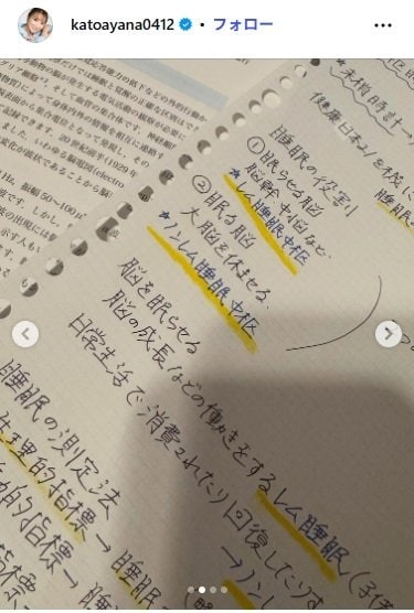 加藤綾菜のInstagram投稿