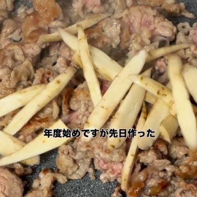 「一人暮らしをする息子」へ最後に作る【牛ごぼうの甘辛炒め弁当】　彩り鮮やかな一品がたまらない…