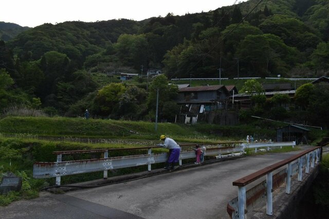 のどかな田園風景に強烈な違和感　川を眺める人影の「正体」に目を疑う