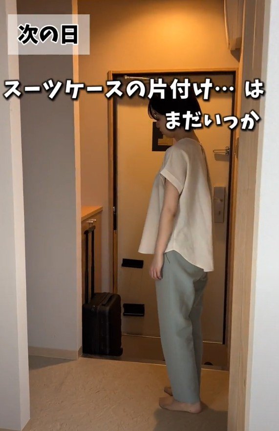 出所：@superhotel_official「旅行あるある～荷ほどきタイミングver～」