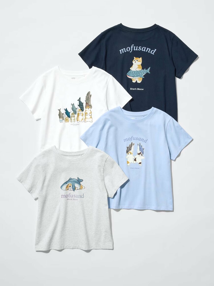 ユニクロ公式「mofusand UT/ショート(WHITE)」