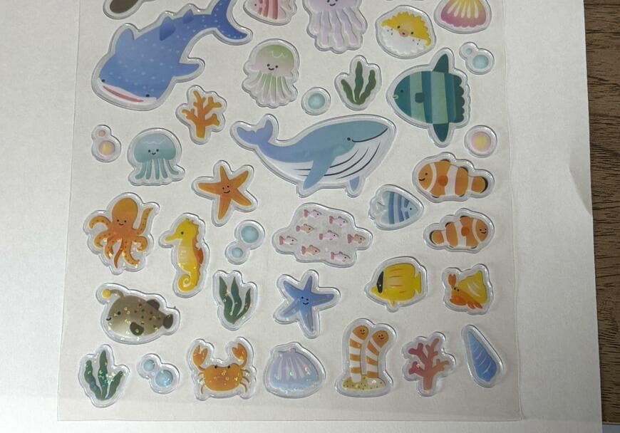 セリア、立体クリアシール ホログラム うみのいきものの画像