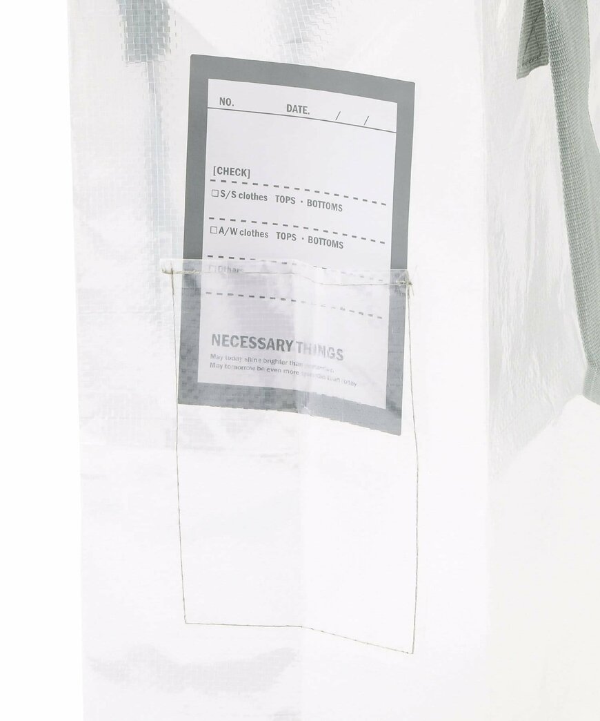 3COINS公式 クリアボックスバッグ縦:L/クリア収納シリーズ