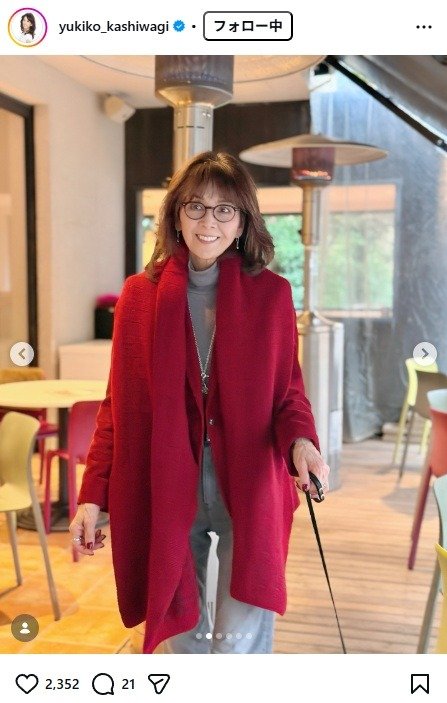 出所：柏木由紀子のInstagram（＠yukiko_kashiwagi）　参照日：2026年3月31日
