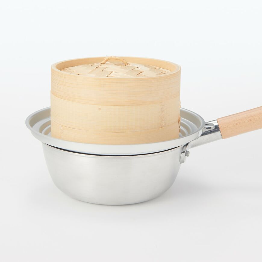 出所：無印良品公式　アルミ　蒸篭（せいろ）用／受け台