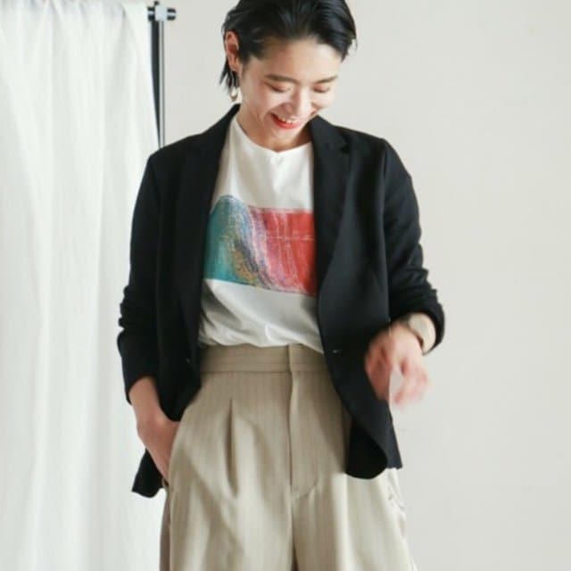 NUMBER 代官山 / FIL DE FER - 布帛カットコンビテーラードジャケット ¥15,120（税込）